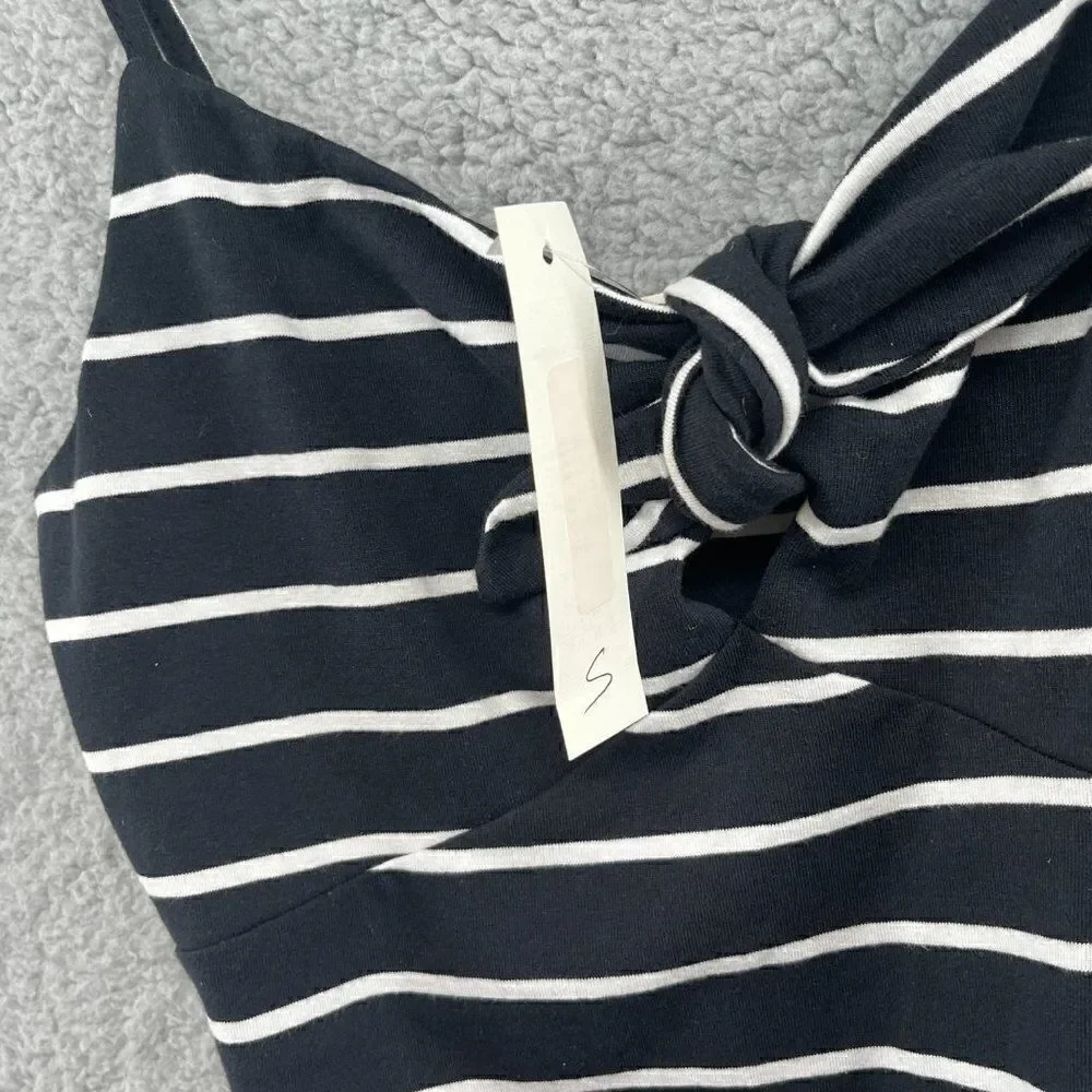Dollhouse Striped Midi Dress - Size Small, Spaghetti Strap, Tie at Bust, Beachy